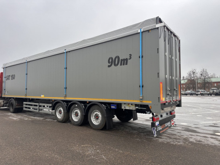 Полуприцеп мусоровоз с подвижным полом САТ 150 90 м3 детальное фото - Spec-Trucks