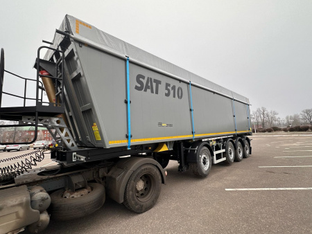 Самосвальный полуприцеп CАТ 510 55 м3 алюминиевый 4 оси с задней и боковой разгрузкой детальное фото - Spec-Trucks