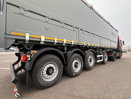 Самосвальный полуприцеп CАТ 510 55 м3 алюминиевый 4 оси с задней и боковой разгрузкой детальное фото - Spec-Trucks