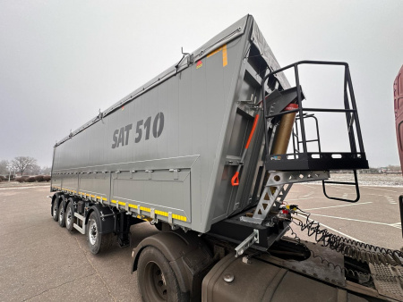 Самосвальный полуприцеп CАТ 510 55 м3 алюминиевый 4 оси с задней и боковой разгрузкой детальное фото - Spec-Trucks