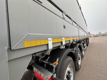 Самосвальный полуприцеп CАТ 510 55 м3 алюминиевый 4 оси с задней и боковой разгрузкой детальное фото - Spec-Trucks