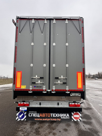 Полуприцеп мусоровоз с подвижным полом САТ 150 90 м3 детальное фото - Spec-Trucks