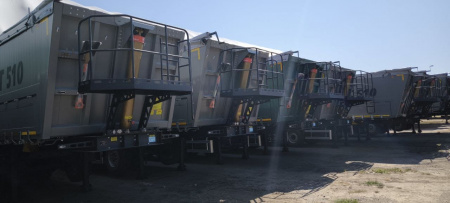 Полуприцеп зерновоз САТ 510 49 м3 алюминиевый 4 оси с задней и боковой разгрузкой детальное фото - Spec-Trucks