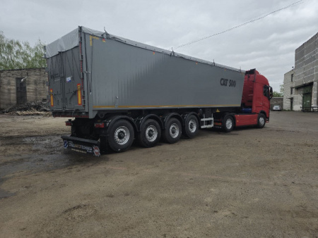 Самосвальный полуприцеп САТ 500 55 м3 алюминиевый 4 оси детальное фото - Spec-Trucks