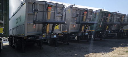 Полуприцеп зерновоз САТ 510 49 м3 алюминиевый 4 оси с задней и боковой разгрузкой детальное фото - Spec-Trucks