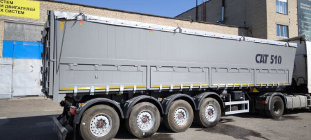 Полуприцеп зерновоз САТ 510 49 м3 алюминиевый 4 оси с задней и боковой разгрузкой детальное фото - Spec-Trucks