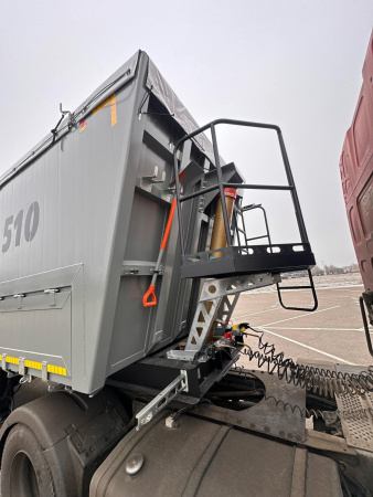 Самосвальный полуприцеп CАТ 510 55 м3 алюминиевый 4 оси с задней и боковой разгрузкой детальное фото - Spec-Trucks