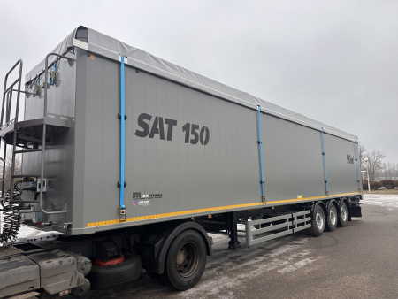 Полуприцеп мусоровоз с подвижным полом САТ 150 90 м3 детальное фото - Spec-Trucks