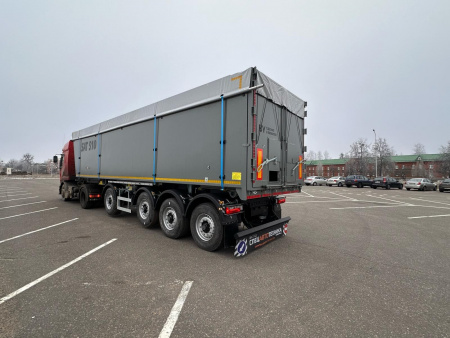 Самосвальный полуприцеп CАТ 510 55 м3 алюминиевый 4 оси с задней и боковой разгрузкой детальное фото - Spec-Trucks