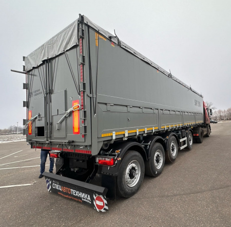 Самосвальный полуприцеп CАТ 510 55 м3 алюминиевый 4 оси с задней и боковой разгрузкой детальное фото - Spec-Trucks