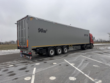 Полуприцеп мусоровоз с подвижным полом САТ 150 90 м3 детальное фото - Spec-Trucks