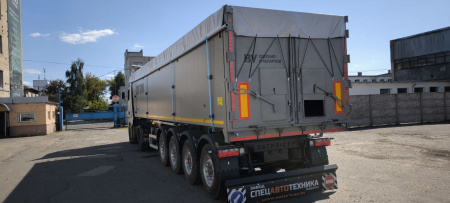 Полуприцеп зерновоз САТ 510 49 м3 алюминиевый 4 оси с задней и боковой разгрузкой детальное фото - Spec-Trucks