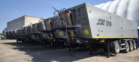 Полуприцеп зерновоз САТ 510 49 м3 алюминиевый 4 оси с задней и боковой разгрузкой детальное фото - Spec-Trucks